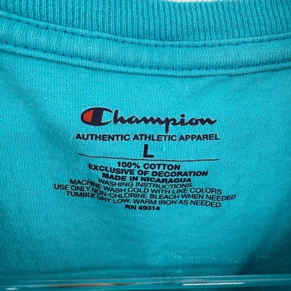 Champion Teal Texas Frogs Graphic T Shirt Authentic Athletic Apparel Mens L - Picture 5 of 5